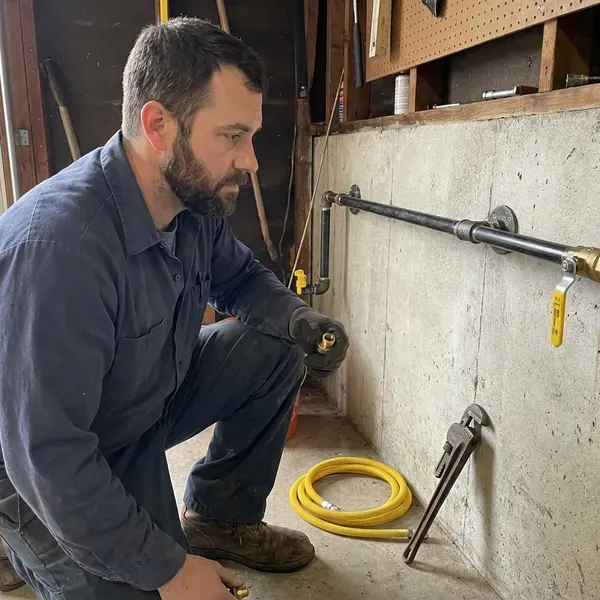JKR Plumbing technician providing gas line installation in Philadelphia, PA