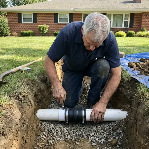 JKR Plumbing technician providing sewer line replacement in Bethlehem, PA