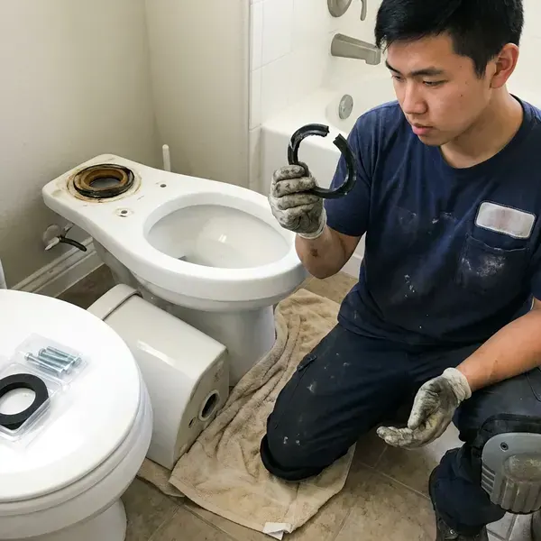 Professional toilet bowl replacement, Reading, PA