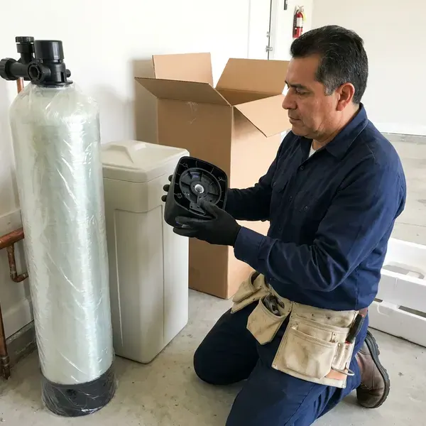 JKR Plumbing technician providing water softener replacement in Bethlehem, PA